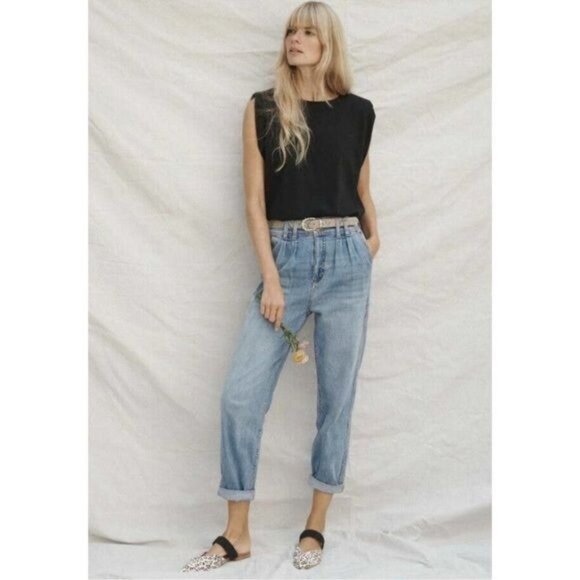 Anthropologie Pilcro Ultra High-Rise Pleated Trouser Jeans Size 28 - Picture 1 of 9